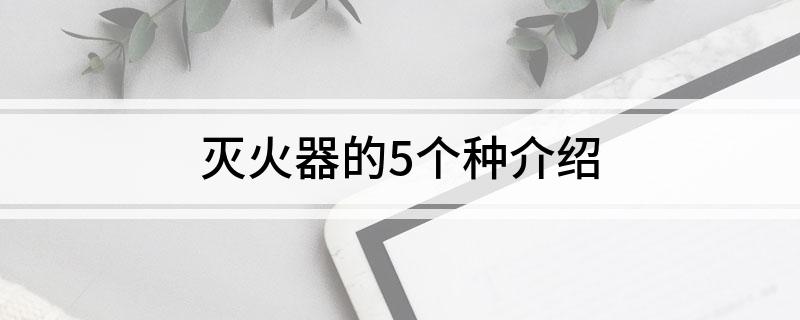 灭火器的5个种介绍(图1)