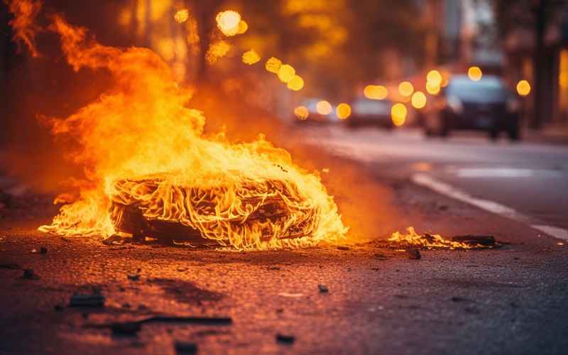 电动汽车着火【电动车起火了用什么灭火器】(图1)