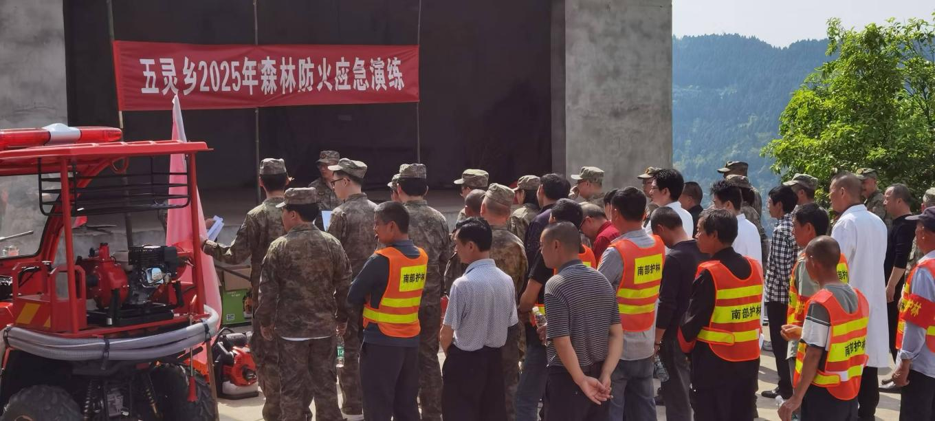 五灵乡开展森林防灭火应急演练(图1)