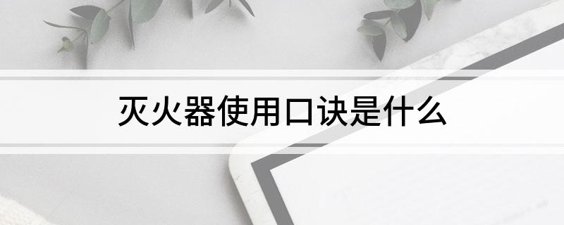 星空体育网站：灭火器使用口诀是什么(图1)