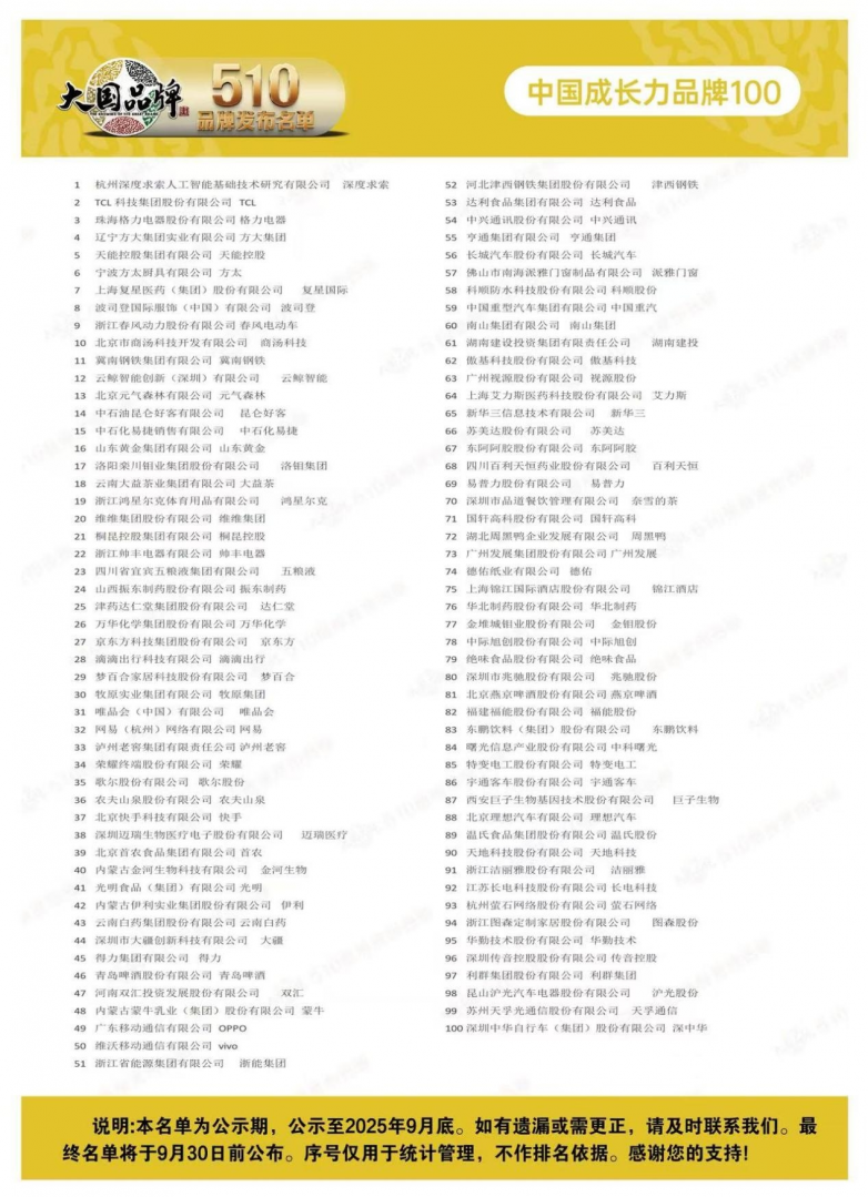 2025年《大国品牌》510品牌名单发布(图4)